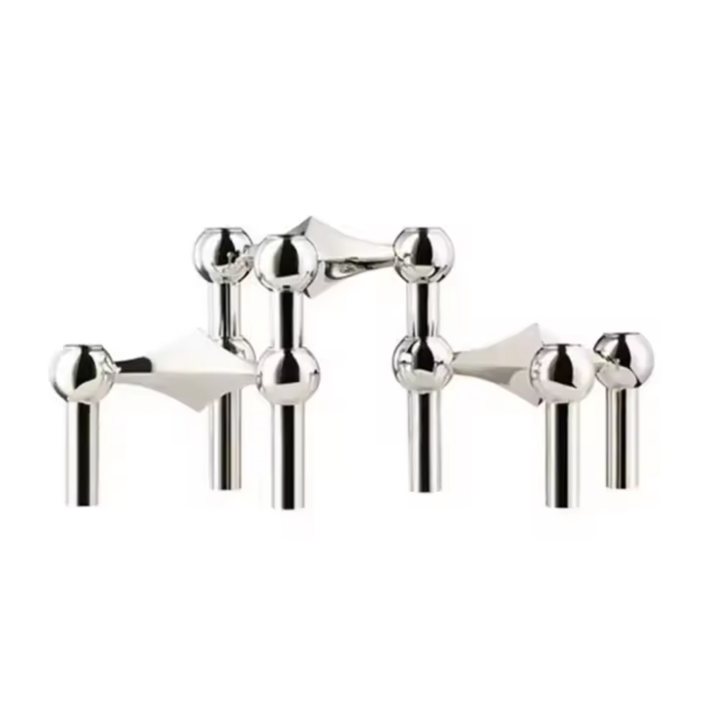 Modern Geometric Stainless Steel Candle Holder – Elegant Metal Stand for Home & Table Decor