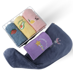 Coral Fleece Dry Hair Towel – Soft, Quick-Drying, Button Design for Easy Wear, 25x65cm