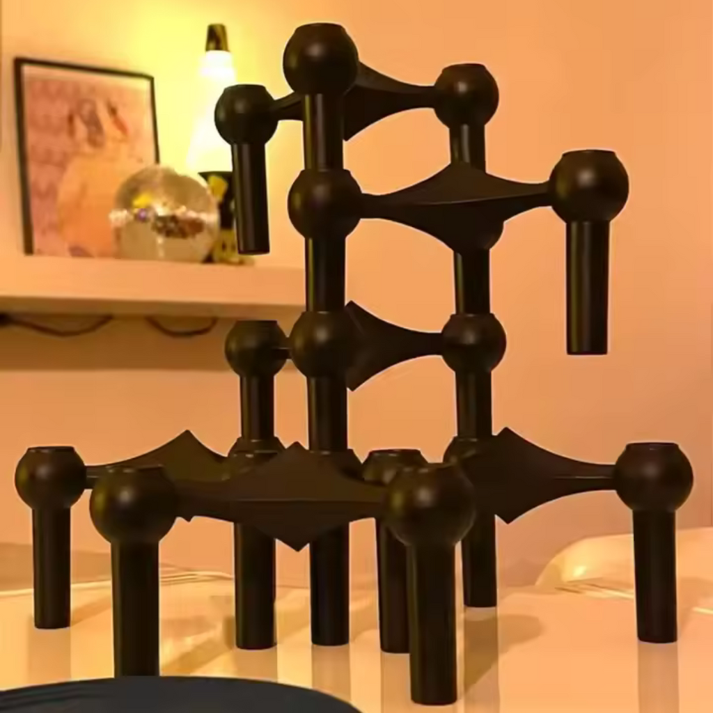 Modern Geometric Stainless Steel Candle Holder – Elegant Metal Stand for Home & Table Decor