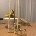 Modern Geometric Stainless Steel Candle Holder – Elegant Metal Stand for Home & Table Decor