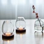Transparent Round Glass Candlestick – Retro Home Windproof Candle Holders with Cup Cover for Wedding & Party Decorations
