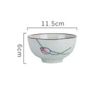 4.5-inch Ceramic Rice Bowl – Japanese Retro Style for Soup, Rice, and Noodles