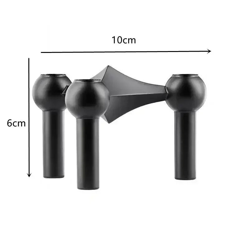Modern Stainless Steel Molecular Structure Candle Stand – DIY Chandelier Decoration, Compatible with Stick Candles, Available in Chrome/Gold/Black
