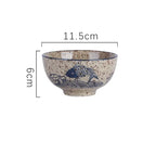 4.5-inch Ceramic Rice Bowl – Japanese Retro Style for Soup, Rice, and Noodles