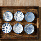 Set of 6 Mini Ceramic Plates - Retro Chinese Style for Snacks, Sashimi & More