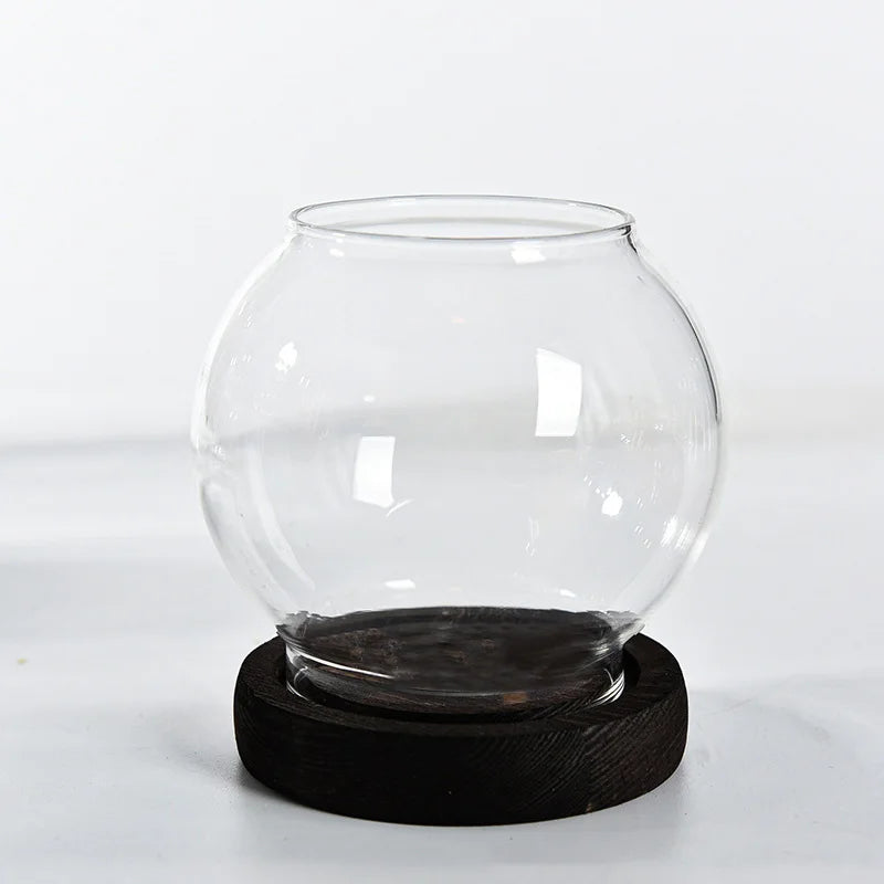 Transparent Round Glass Candlestick – Retro Home Windproof Candle Holders with Cup Cover for Wedding & Party Decorations
