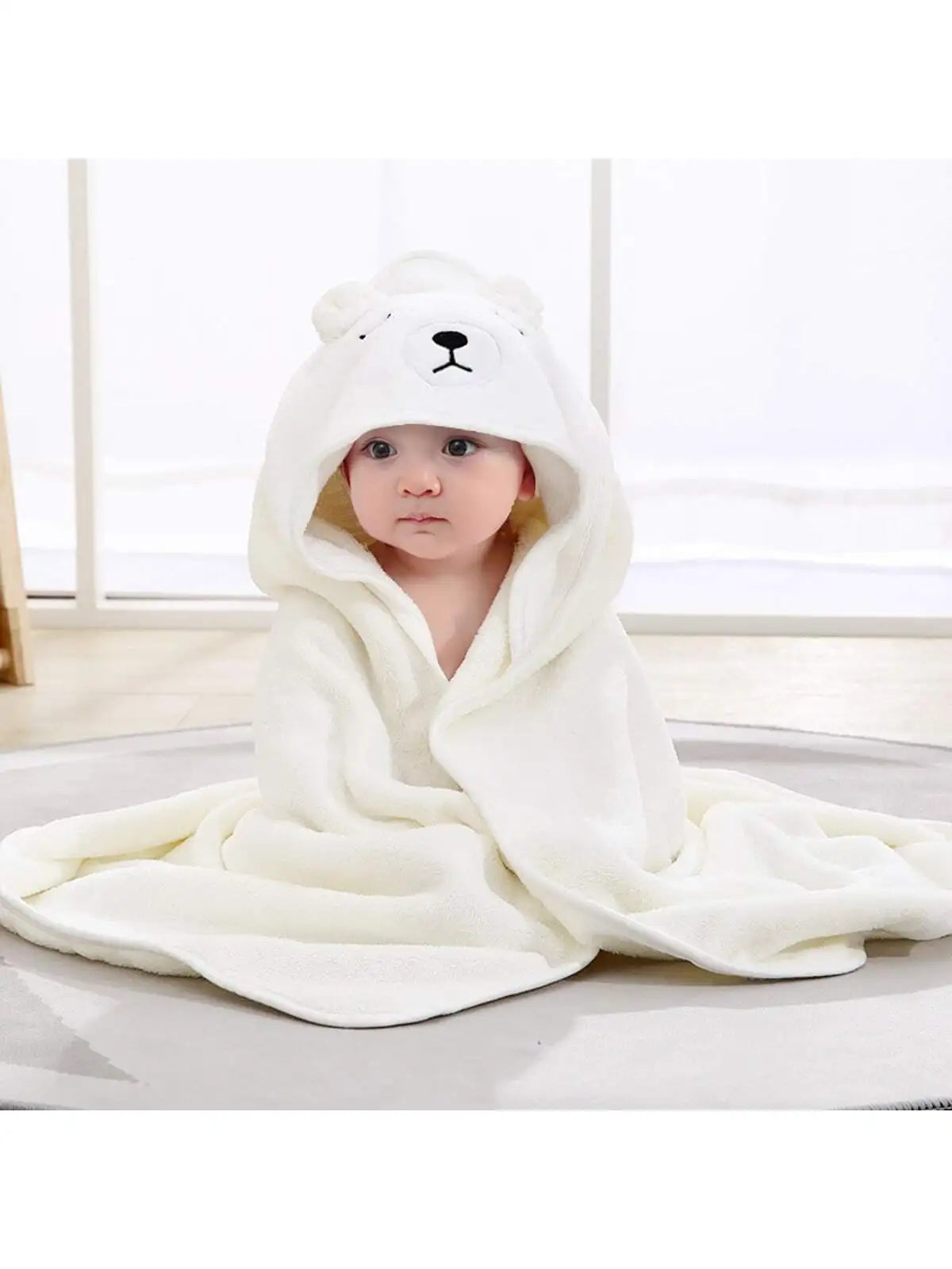 Cartoon Baby Bath Towel – 100% Polyester, Soft, Multi-Use Baby Blanket and Swaddle, 80cm/31.5inch