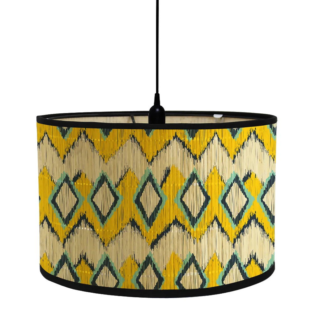 Modern Bamboo & Iron Lampshade – E27 Compatible, Creative Diffuse Lighting for Bedroom, Living Room, & Home Decor