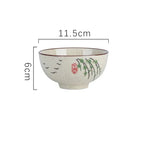 4.5-inch Ceramic Rice Bowl – Japanese Retro Style for Soup, Rice, and Noodles