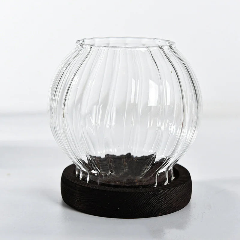 Transparent Round Glass Candlestick – Retro Home Windproof Candle Holders with Cup Cover for Wedding & Party Decorations