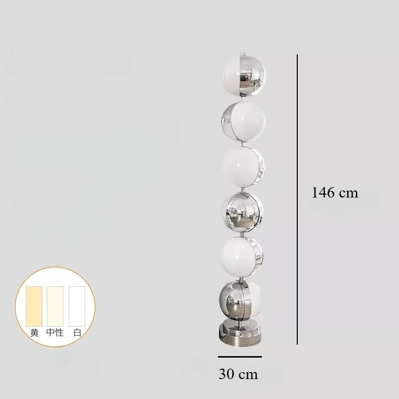 Home Design Led Floor Lamp Living Room Art Desk Light Stainless Steel Retro Round Ball Bedroom Rotating Standing Light Luminaire