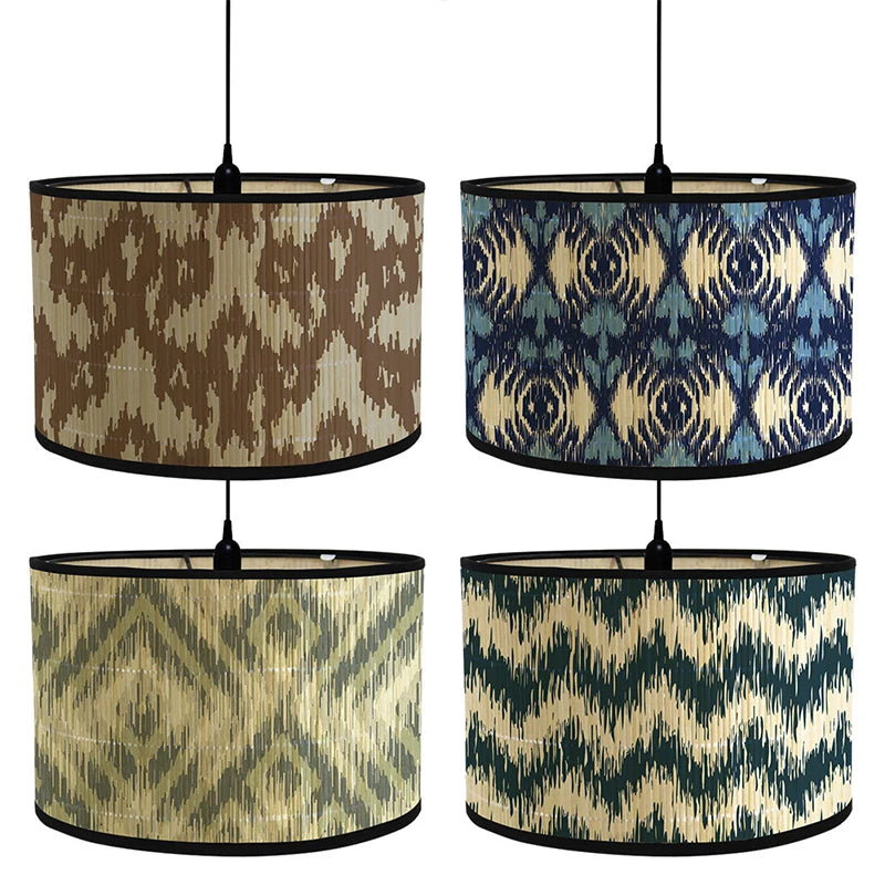 Modern Bamboo & Iron Lampshade – E27 Compatible, Creative Diffuse Lighting for Bedroom, Living Room, & Home Decor