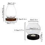 Transparent Round Glass Candlestick – Retro Home Windproof Candle Holders with Cup Cover for Wedding & Party Decorations