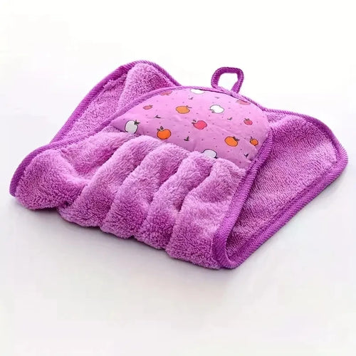 3pcs Coral Fleece Fingertip Towel Set – Soft, Absorbent Hand Wiping Towels for Kitchen & Bathroom Use