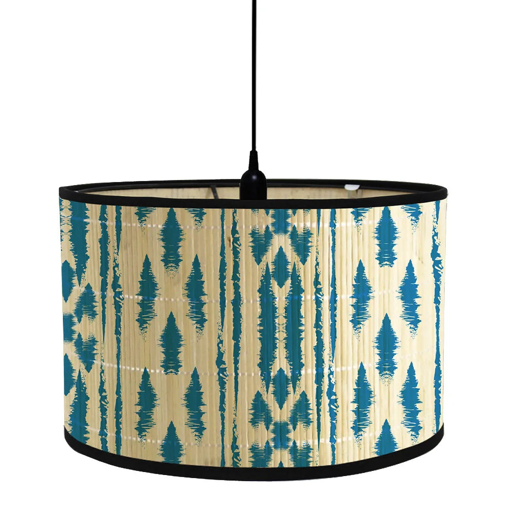 Modern Bamboo & Iron Lampshade – E27 Compatible, Creative Diffuse Lighting for Bedroom, Living Room, & Home Decor