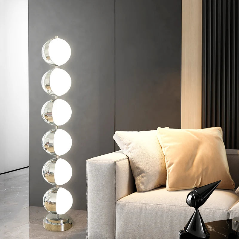 Home Design Led Floor Lamp Living Room Art Desk Light Stainless Steel Retro Round Ball Bedroom Rotating Standing Light Luminaire