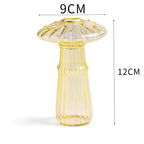 Mushroom-Shaped Glass Vase – Elegant Home Decor, Durable, Easy to Clean, Perfect for Living Rooms, Bedrooms, and Officesrium Art Plant Hydroponic Table Vase Glass Crafts DIY Aromatherapy Bottle