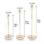 Modern Gold Iron Candle Stand Set – S, M, L Sizes, Elegant Home Decor, Ideal for Weddings, Events, & Christmas Gifts