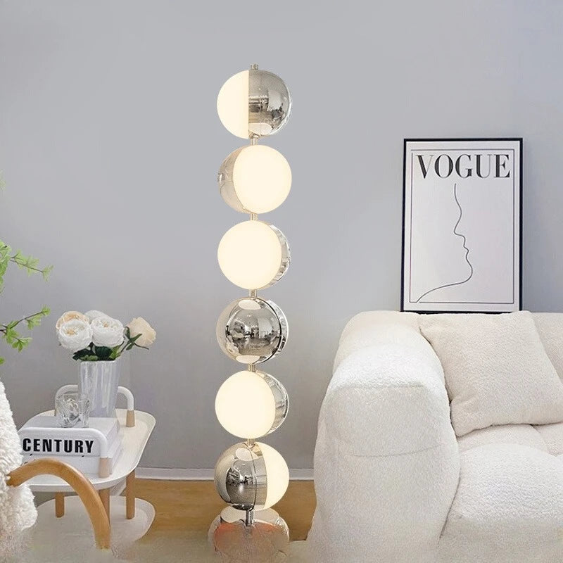 Home Design Led Floor Lamp Living Room Art Desk Light Stainless Steel Retro Round Ball Bedroom Rotating Standing Light Luminaire