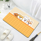Cute Animal Diatomaceous Earth Bathroom Mat – Quick Water Absorption, Non-Slip Rubber Bottom, Easy to Clean