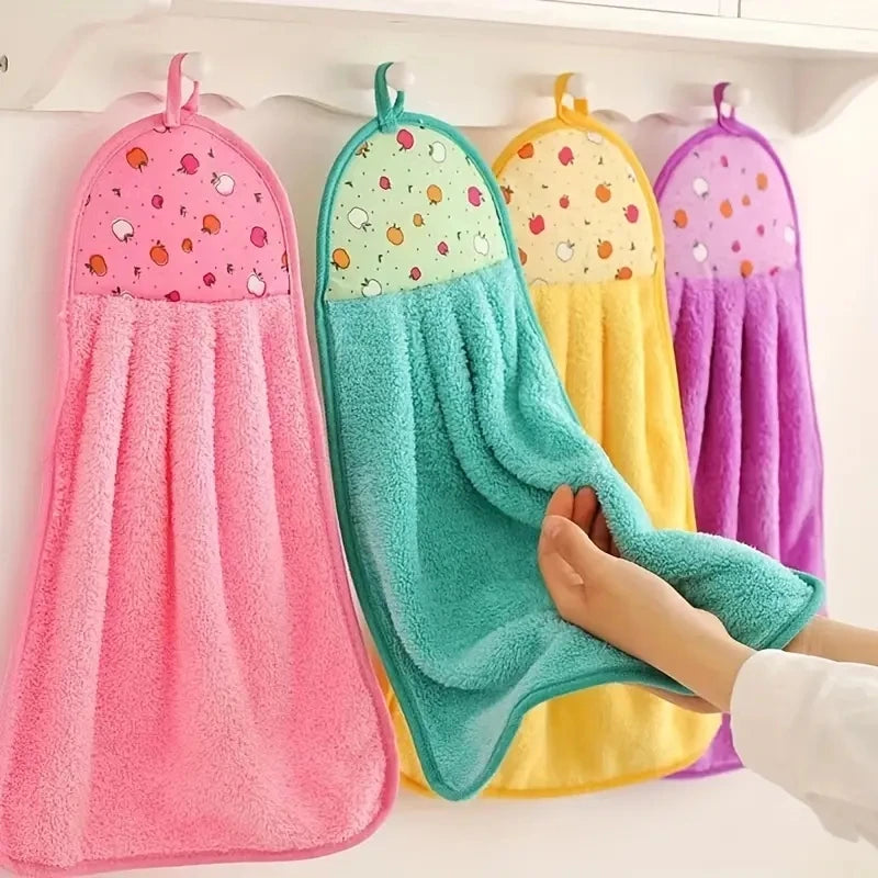 3pcs Coral Fleece Fingertip Towel Set – Soft, Absorbent Hand Wiping Towels for Kitchen & Bathroom Use