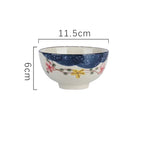 4.5-inch Ceramic Rice Bowl – Japanese Retro Style for Soup, Rice, and Noodles
