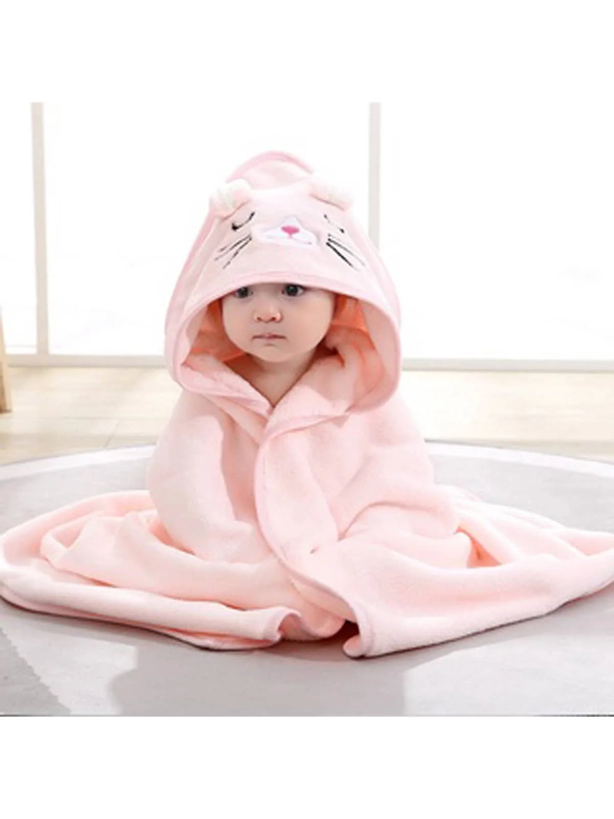 Cartoon Baby Bath Towel – 100% Polyester, Soft, Multi-Use Baby Blanket and Swaddle, 80cm/31.5inch
