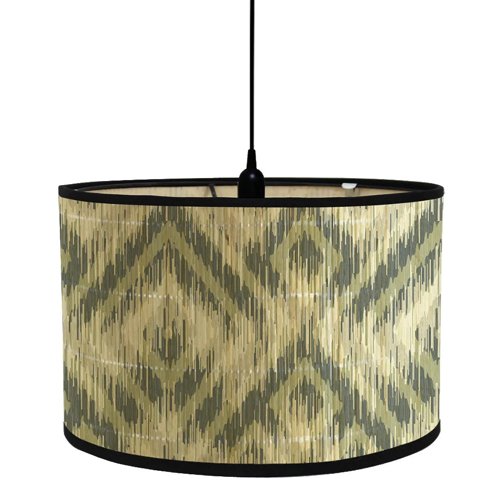 Modern Bamboo & Iron Lampshade – E27 Compatible, Creative Diffuse Lighting for Bedroom, Living Room, & Home Decor