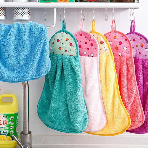 3pcs Coral Fleece Fingertip Towel Set – Soft, Absorbent Hand Wiping Towels for Kitchen & Bathroom Use