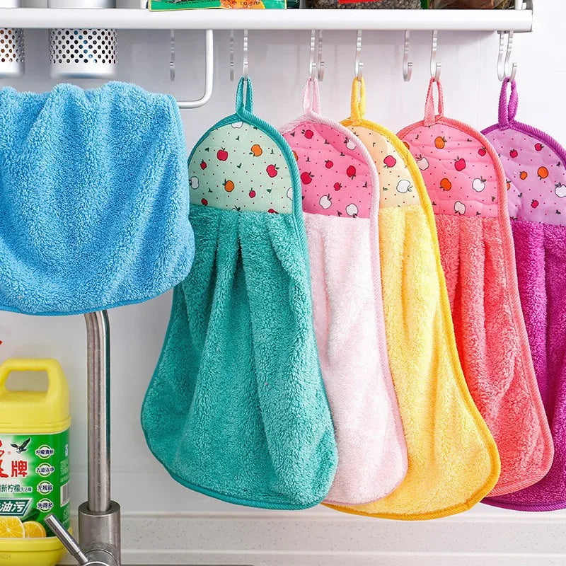 3pcs Coral Fleece Fingertip Towel Set – Soft, Absorbent Hand Wiping Towels for Kitchen & Bathroom Use