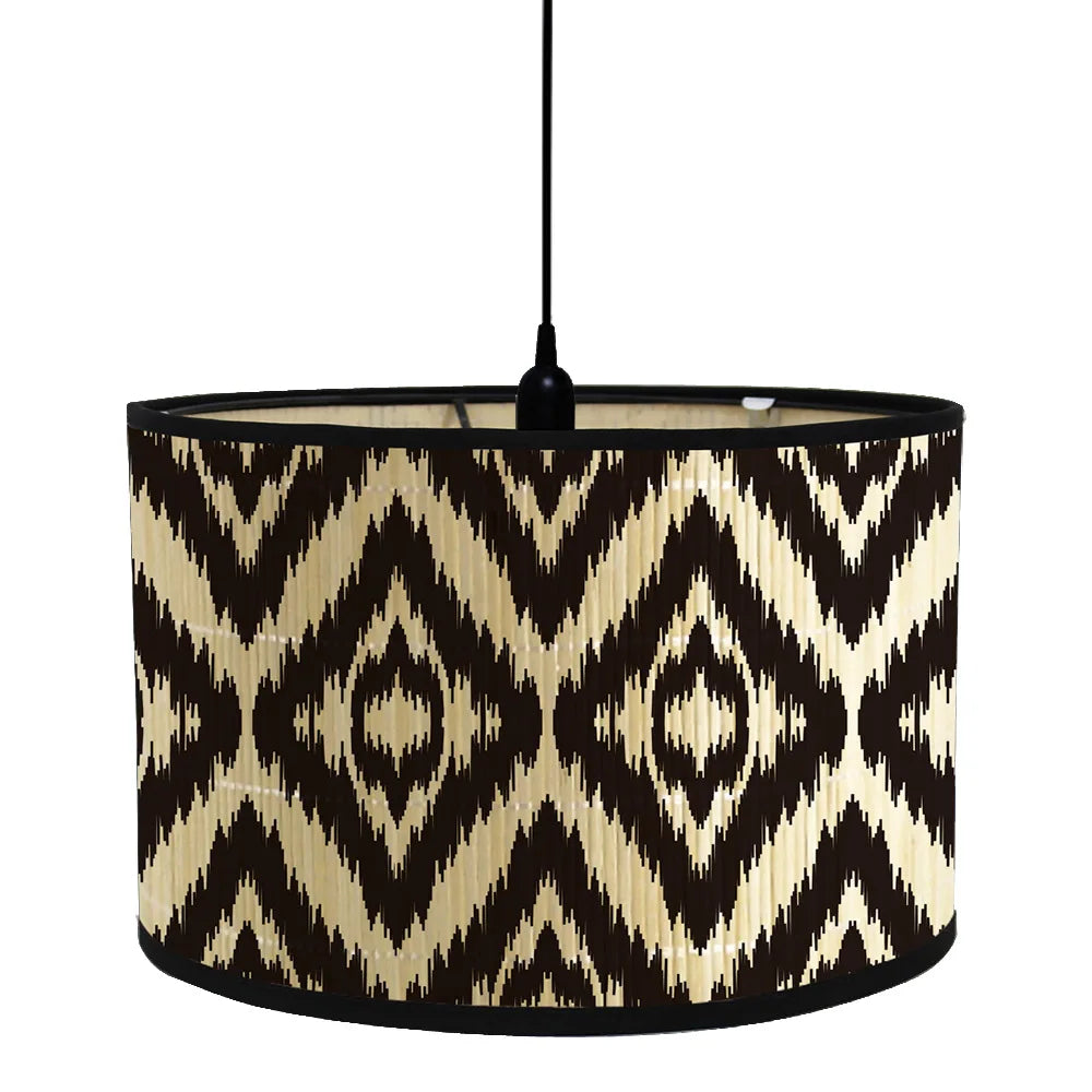 Modern Bamboo & Iron Lampshade – E27 Compatible, Creative Diffuse Lighting for Bedroom, Living Room, & Home Decor
