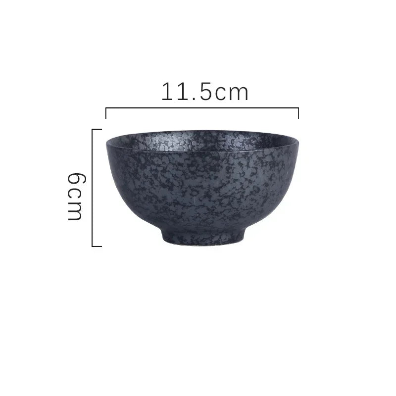 4.5-inch Ceramic Rice Bowl – Japanese Retro Style for Soup, Rice, and Noodles