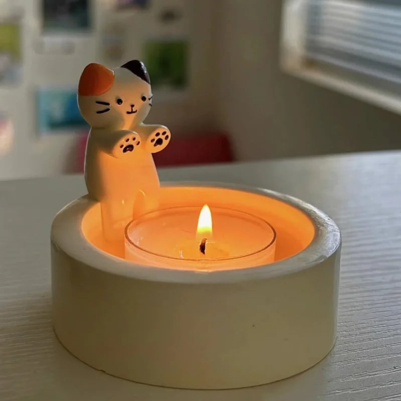 Kitten Candle Holder – Cute Cat Candlestick for Aromatherapy & Home Decor