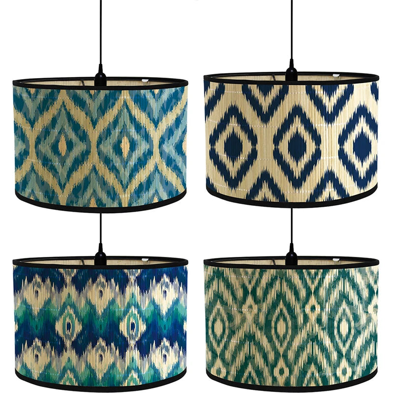 Modern Bamboo & Iron Lampshade – E27 Compatible, Creative Diffuse Lighting for Bedroom, Living Room, & Home Decor
