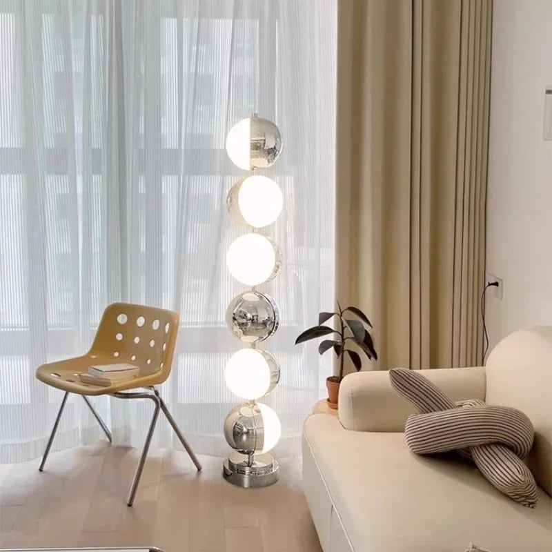 Home Design Led Floor Lamp Living Room Art Desk Light Stainless Steel Retro Round Ball Bedroom Rotating Standing Light Luminaire
