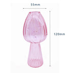 Mushroom-Shaped Glass Vase – Elegant Home Decor, Durable, Easy to Clean, Perfect for Living Rooms, Bedrooms, and Officesrium Art Plant Hydroponic Table Vase Glass Crafts DIY Aromatherapy Bottle