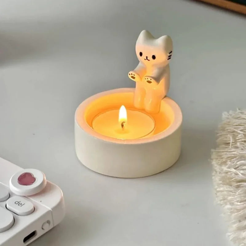 Kitten Candle Holder – Cute Cat Candlestick for Aromatherapy & Home Decor