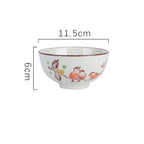4.5-inch Ceramic Rice Bowl – Japanese Retro Style for Soup, Rice, and Noodles
