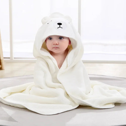Cartoon Baby Bath Towel – 100% Polyester, Soft, Multi-Use Baby Blanket and Swaddle, 80cm/31.5inch