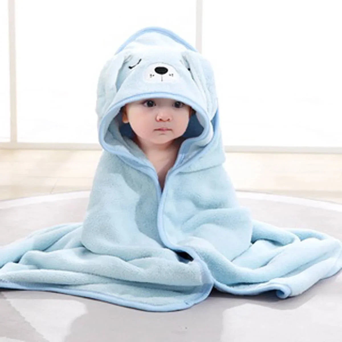 Cartoon Baby Bath Towel – 100% Polyester, Soft, Multi-Use Baby Blanket and Swaddle, 80cm/31.5inch
