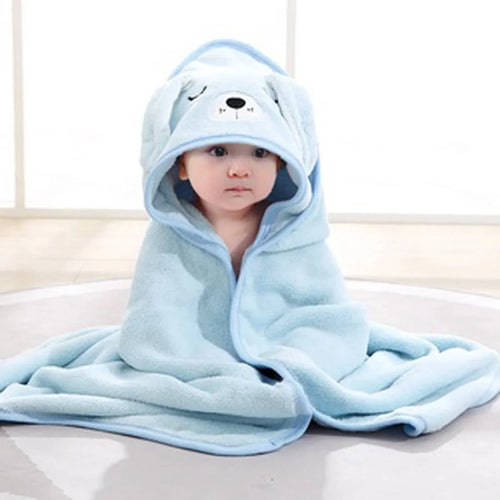 Cartoon Baby Bath Towel – 100% Polyester, Soft, Multi-Use Baby Blanket and Swaddle, 80cm/31.5inch