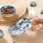 Set of 6 Mini Ceramic Plates - Retro Chinese Style for Snacks, Sashimi & More