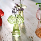 Mushroom-Shaped Glass Vase – Elegant Home Decor, Durable, Easy to Clean, Perfect for Living Rooms, Bedrooms, and Officesrium Art Plant Hydroponic Table Vase Glass Crafts DIY Aromatherapy Bottle