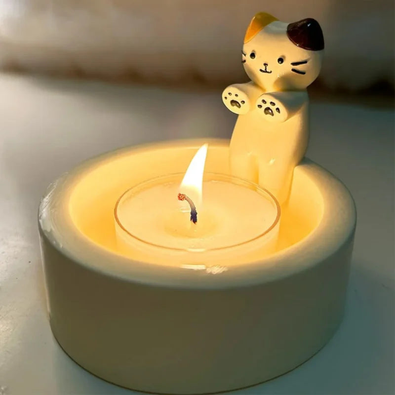 Kitten Candle Holder – Cute Cat Candlestick for Aromatherapy & Home Decor