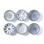 Set of 6 Mini Ceramic Plates - Retro Chinese Style for Snacks, Sashimi & More