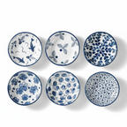 Set of 6 Mini Ceramic Plates - Retro Chinese Style for Snacks, Sashimi & More